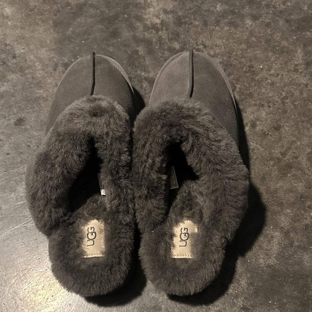 UGG Gray Shearling Slip-Ons
